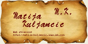 Matija Kuljančić vizit kartica
